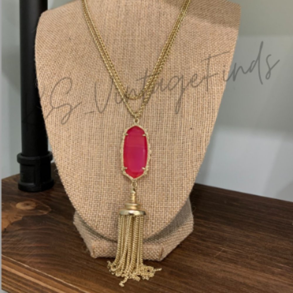 Kendra Scott Pink Agate Everly Necklace #1*